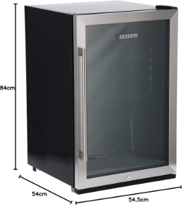 Severin FKS 8840 Getränkekühlschrank, 118 L, 56 Flaschen, Schloss Edelstahl-Edelstahl-