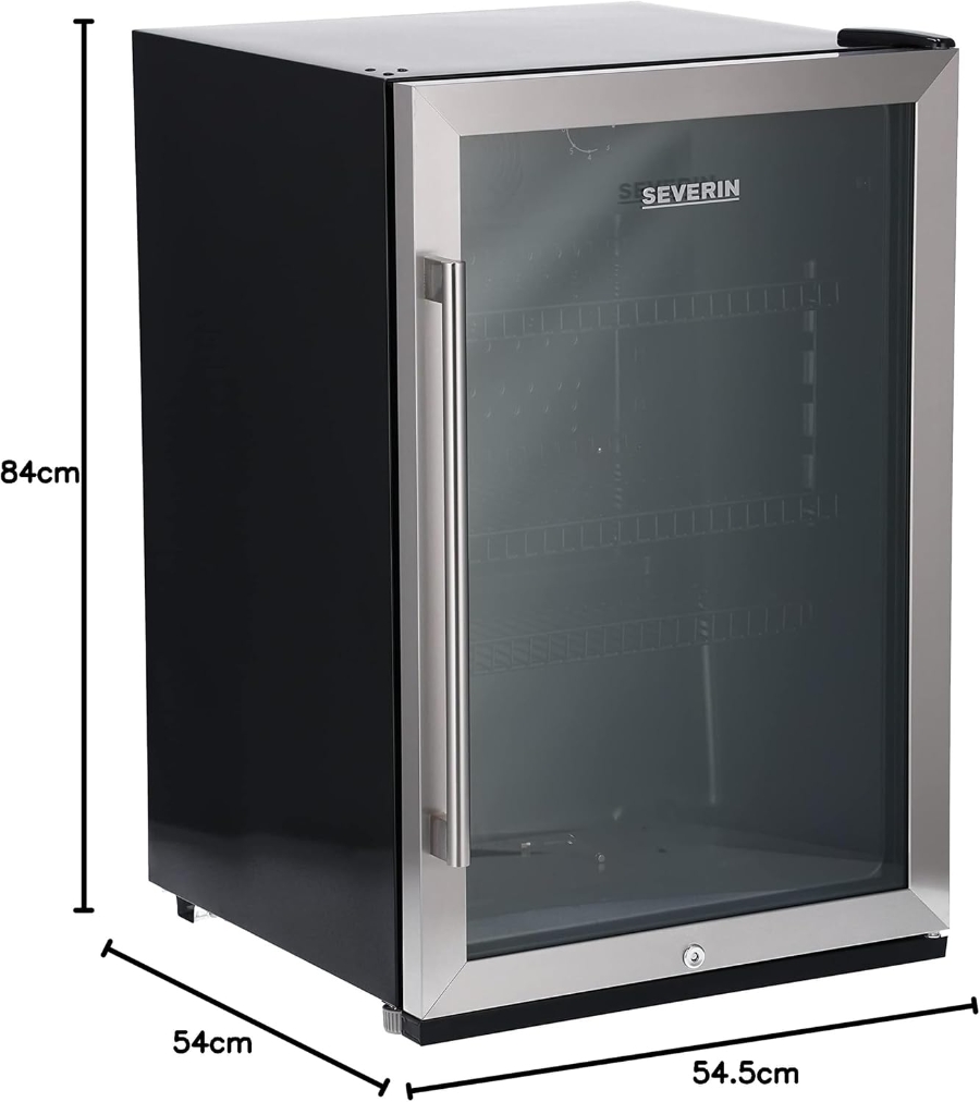 Severin FKS 8840 Getränkekühlschrank, 118 L, 56 Flaschen, Schloss Edelstahl-Edelstahl-