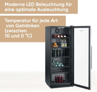 Severin FKS 8841 Getränkekühlschrank, 237 L, Glastür, Airflow  