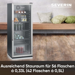 Severin FKS 8841 Getränkekühlschrank, 237 L, Glastür, Airflow  