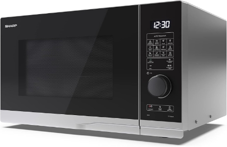 Sharp YC-PC254AE-S Mikrowelle, 900 W, 25 L, 1200 W Grill Elektronik, Heißluft, Doppelgrill, inox