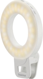 Hama 4674 LED-Ringleuchte To Go  für Handy, aufladbar, 3 Modi weiß