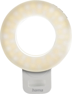 Hama 4674 LED-Ringleuchte To Go  für Handy, aufladbar, 3 Modi weiß