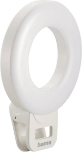 Hama 4674 LED-Ringleuchte To Go  für Handy, aufladbar, 3 Modi weiß