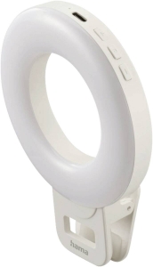 Hama 4674 LED-Ringleuchte To Go  für Handy, aufladbar, 3 Modi weiß