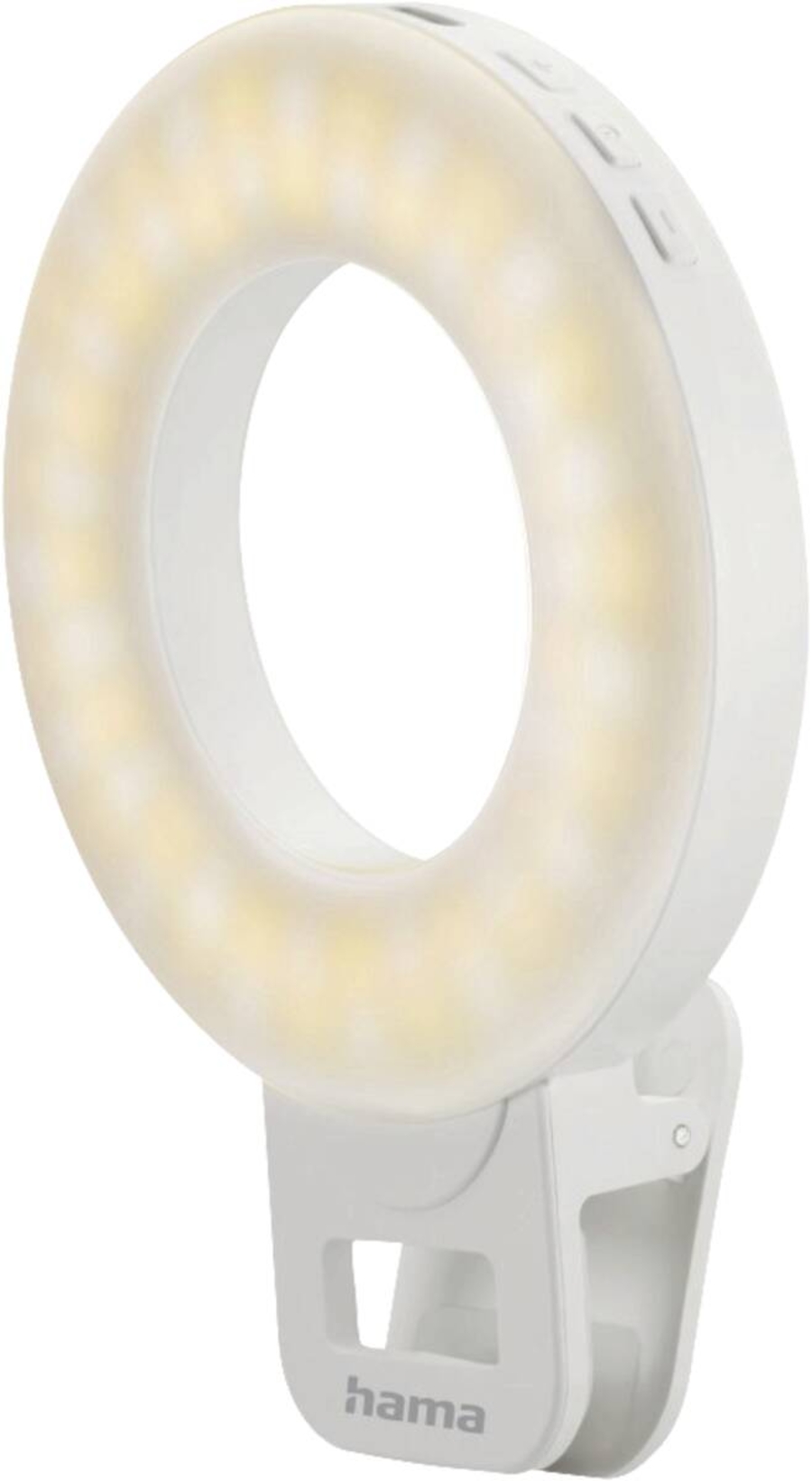 Hama 4674 LED-Ringleuchte To Go  für Handy, aufladbar, 3 Modi weiß