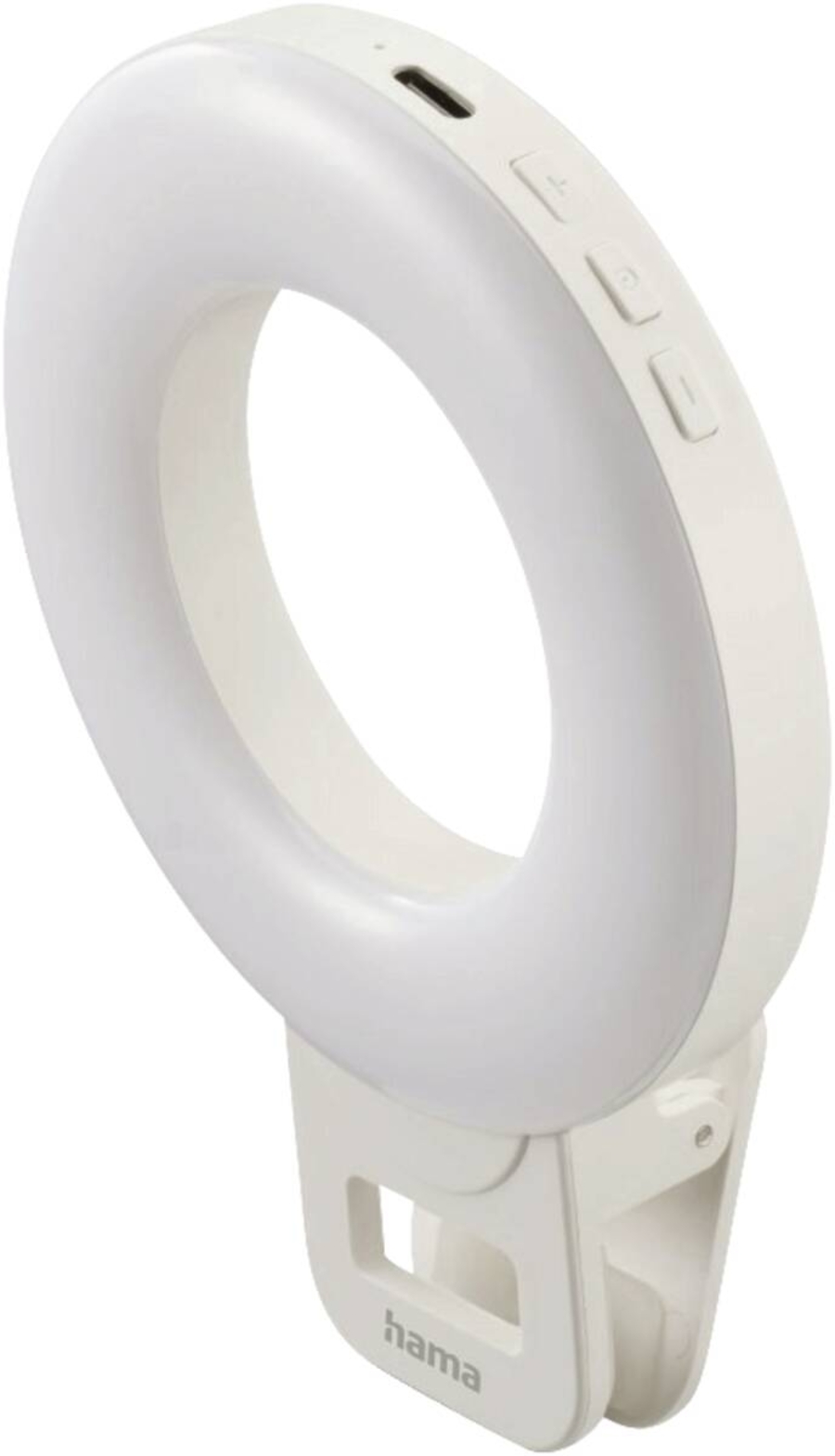 Hama 4674 LED-Ringleuchte To Go  für Handy, aufladbar, 3 Modi weiß