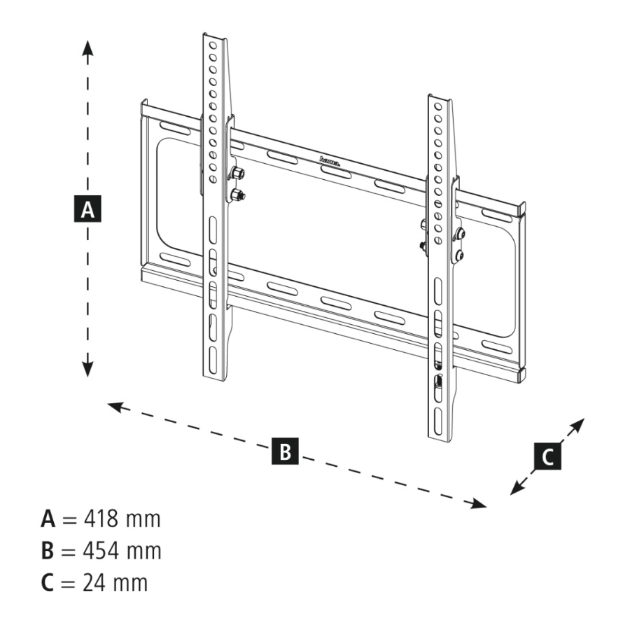 Hama 118069 TV-WH TILT. 1-ST 400 Wandhalterung Schwarz