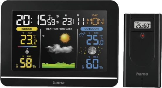 Hama 222242 Wetterstation Usedom Schwarz 
