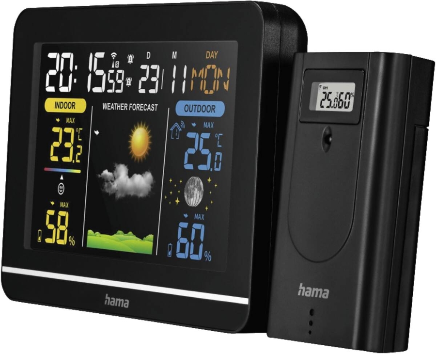 Hama 222242 Wetterstation Usedom Schwarz 