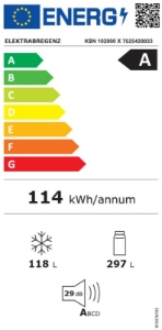 Elektrabregenz KSN102800 X Kühl-Gefrierkombination Stand 415 Liter NoFrost EEK:A