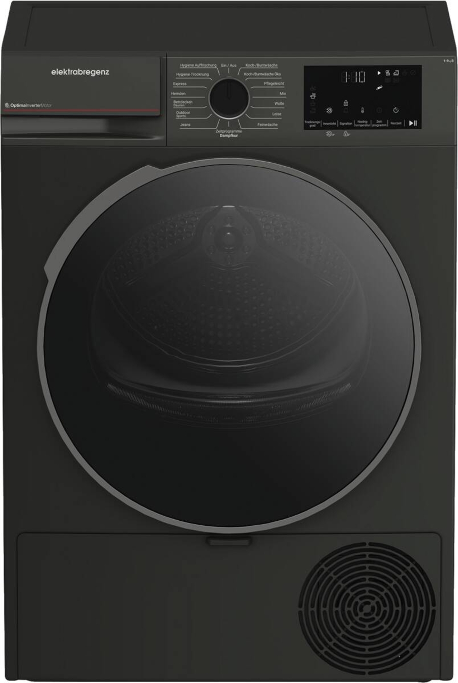 Elektrabregenz TKFX 94201 Wärmepumpentrockner 9 kg Digital Display Schwarz