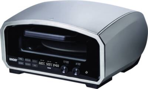 Unold 68916 Pizzaofen Enzo edelstahl/schwarz, 2.100 Watt, für Pizzen bis ca. Ø 32cm