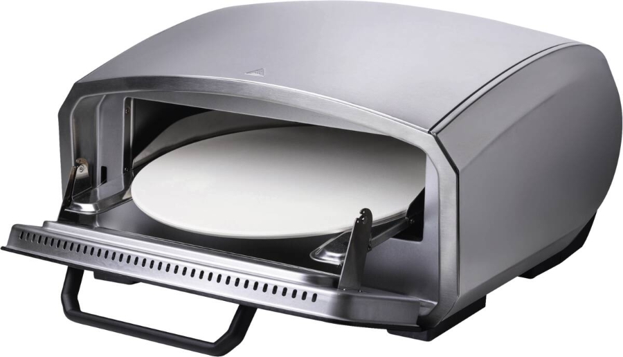 Unold 68916 Pizzaofen Enzo edelstahl/schwarz, 2.100 Watt, für Pizzen bis ca. Ø 32cm