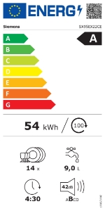 Siemens SX95EX22CE iQ500, Vollintegrierter Geschirrspüler, 60 cm,XXL varioScharnier für besondere Einbausituationen(IKEA Küche)