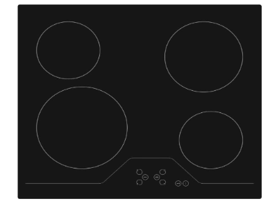 bkitchen E-KF 72.1 Kochfeld, 60cm, Glaskeramik, 4 Felder Touchbedienung