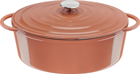 Tefal E26006 Lov Gusseisen Ovaler Bräter 34 cm terracotta orange  34 x 17.30 cm