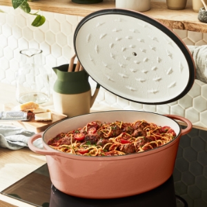Tefal E26006 Lov Gusseisen Ovaler Bräter 34 cm terracotta orange  34 x 17.30 cm