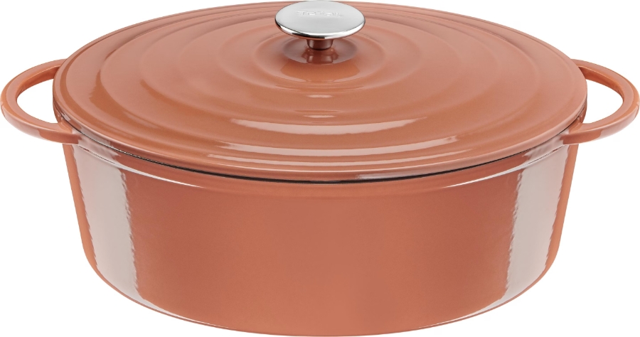 Tefal E26006 Lov Gusseisen Ovaler Bräter 34 cm terracotta orange  34 x 17.30 cm