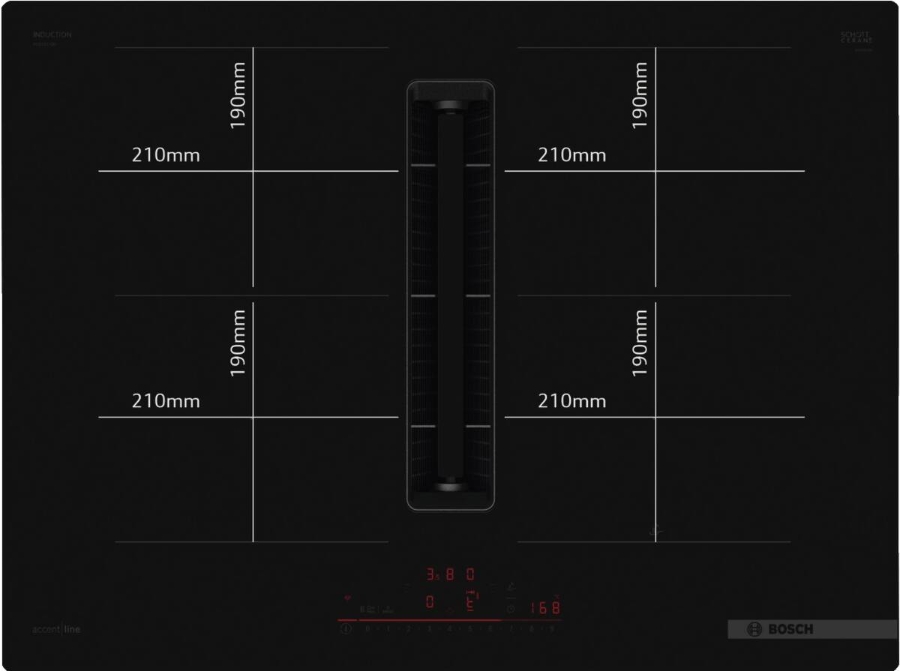 Bosch PVQ711H26E Kochfeld Einbau Autark 70 cm mit integriertem Abzug