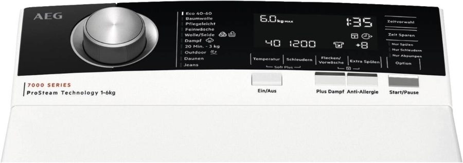 AEG LTR7A80560 Waschmaschine Toplader Weiss 6kg 1500 U/min 