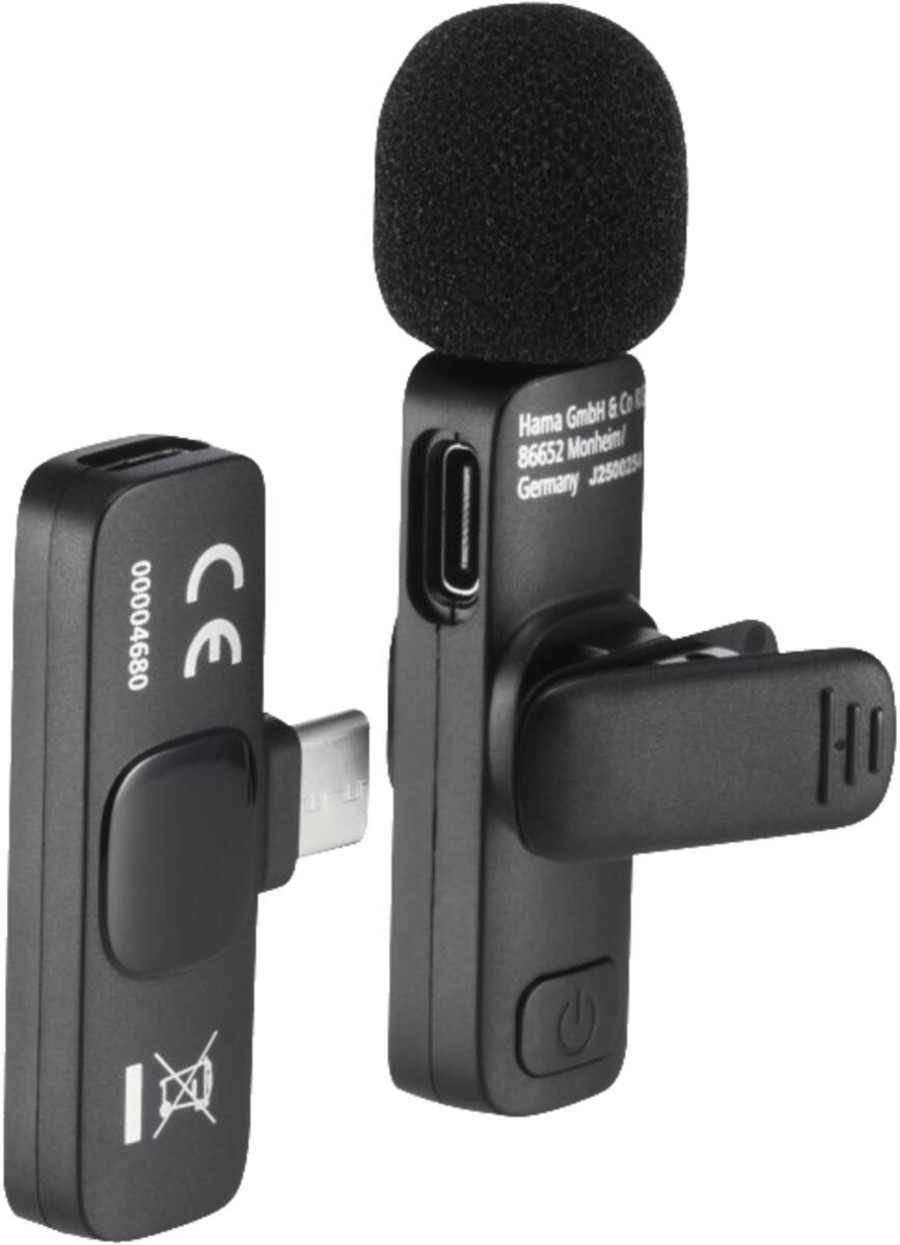 Hama 4680 Lavalier-Mikrofon Smart Wireless Mikrofone Schwarz