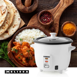 Melissa Reiskocher 0,6 l | 300 W | Antihaftbeschichtung | Abnehmbare Schüssel | Dampfgareinsatz | Warmhaltefunktion |Automatische