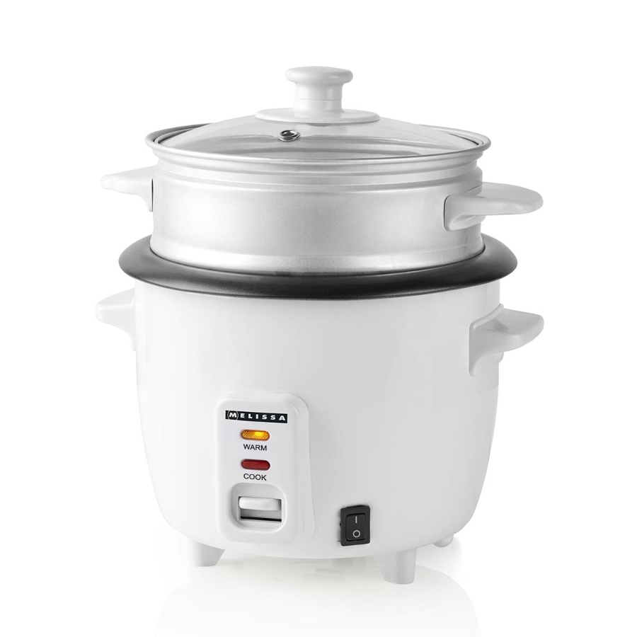 Melissa Reiskocher 0,6 l | 300 W | Antihaftbeschichtung | Abnehmbare Schüssel | Dampfgareinsatz | Warmhaltefunktion |Automatische