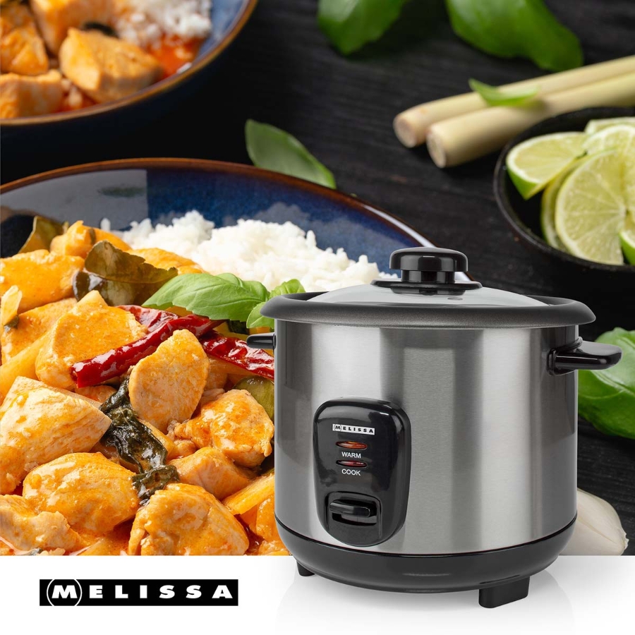 Melissa Reiskocher 1,0 l | 400 W | Antihaftbeschichtung | Abnehmbare Schüssel | Dampfgareinsatz | Warmhaltefunktion  Automatische