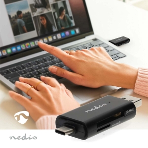 Nedis CRDRU2110BK Kartenleser microSD (TF) / microSDHC (TF) / microSDXC (TF) / SD / SDHC /