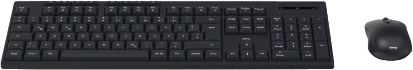 Hama 173056 Funktastatur mit Maus "WKM-200", kabellos, 8  Media-Tasten, Schwarz