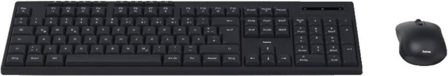 Hama 173056 Funktastatur mit Maus "WKM-200", kabellos, 8  Media-Tasten, Schwarz