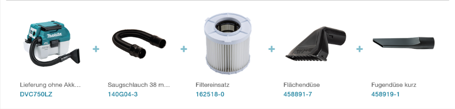 Makita DVC750LZ Akku-Staubsauger LXT     18 V • 67 mbar • 7,5 l
