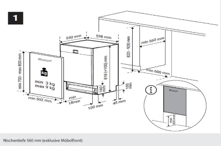 Elektrabregenz GIV6A580X Geschirspüler Einbau 60 cm vollintegriert 