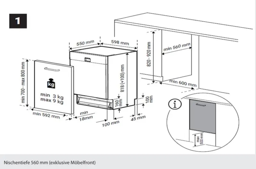 Elektrabregenz GIV6A580X Geschirspüler Einbau 60 cm vollintegriert 