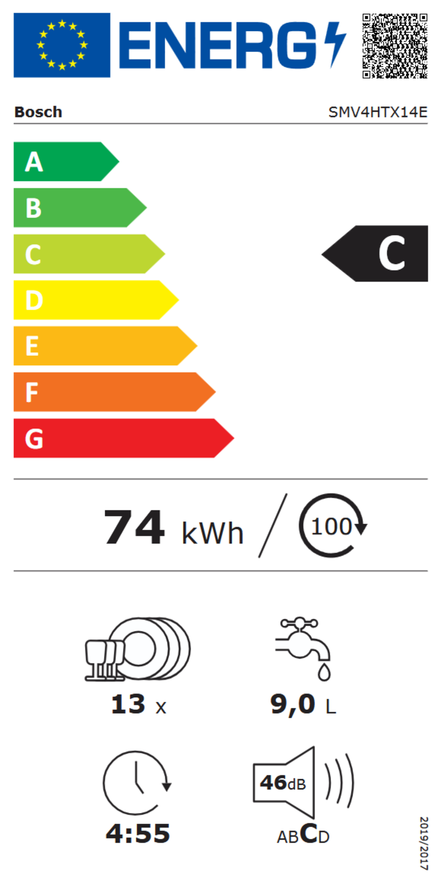 Bosch SMV4HTX14E Geschirrspüler Einbau vollintegriert  60cm  