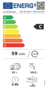 Elektrabregenz GIS 5C180 X Geschirrspüler Einbau, integrierbar 45cm 