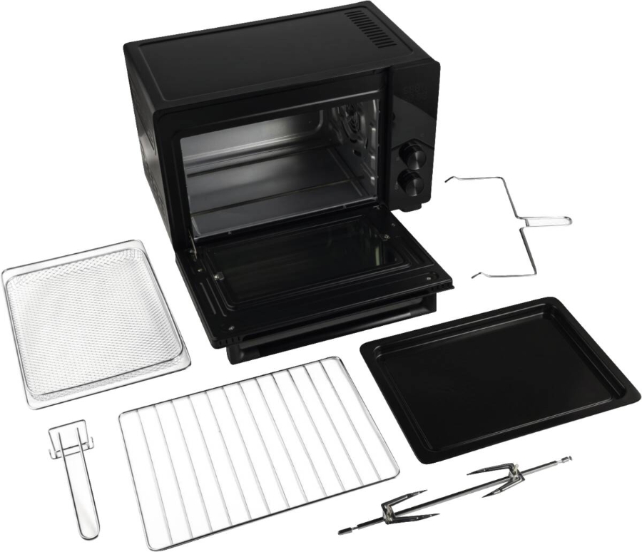Hisense HOM30AF  Mini-Ofen/30 L Kapazität/1800 W Leistung/230° max.  Ofentemperatur/Umluftfunktion Schwarz