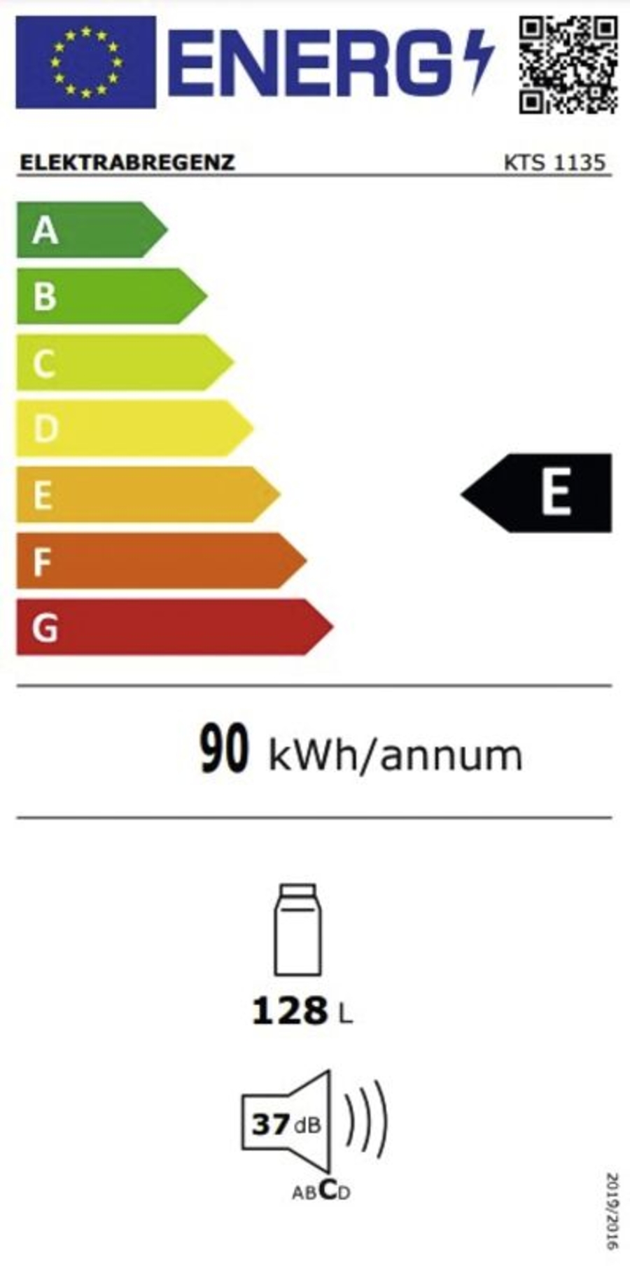 Elektrabregenz KTS 1135 Tischkühlschrank stand ohne Gefrierfach 