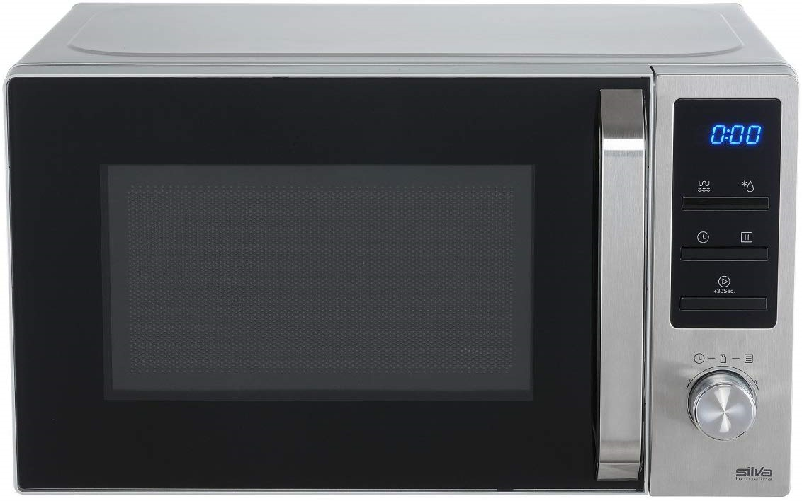Silva MWG-E 20.8 Mikrowelle mit Grill  Edelstahl 800-1000 W, beleuchtetes LCD 