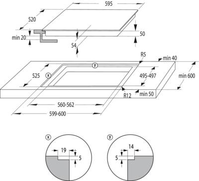 Gorenje IT645BX  Induktions-Kochfeld 60 cm Gerätemaß (B x H x T): 60 × 5,4 × 52,5 cm
