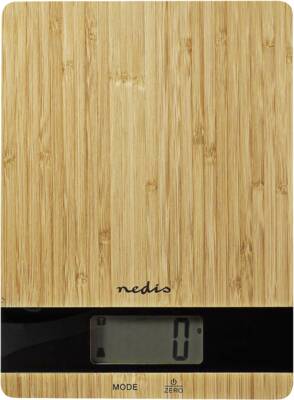 Nedis KASC600WD Küchenwaage mit Bambus-Wiegefläche