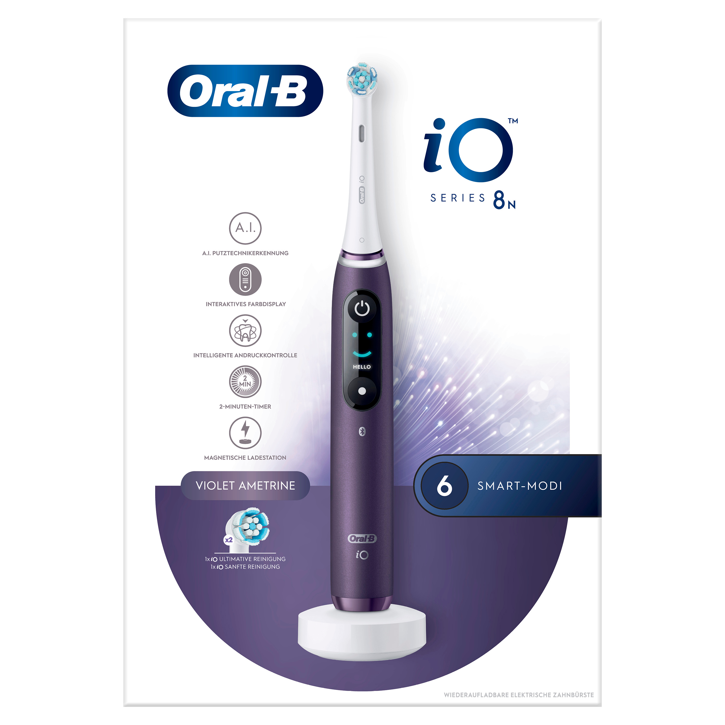 Oral-B iO Series 8 Elektrische Zahnbürste Violet Ametrine 