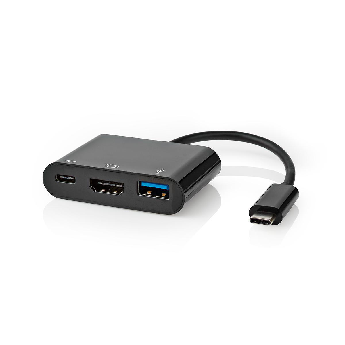 Nedis CCGT64765BK02 USB Multi-Port-Adapter Schwarz USB 3.1 | USB-C™ Stecker | HDMI™ Ausgang / USB-A Buchse