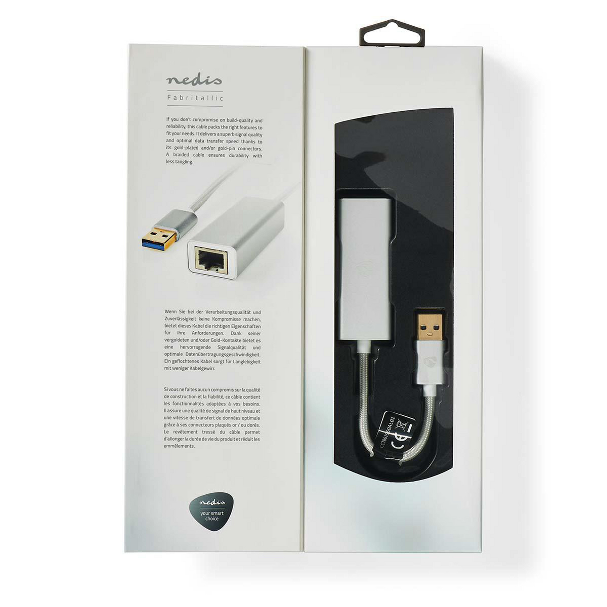 Nedis CCTB61950AL02 USB-Adapter USB 3.2 Gen 1 | USB-A Stecker | RJ45 Buchse | 1 Gbps | 