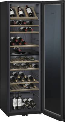 Siemens KW36KATGA Weinlagerschrank mit Glastür, 186 x 60 cm silber für 199 Flaschen à 0.75l 