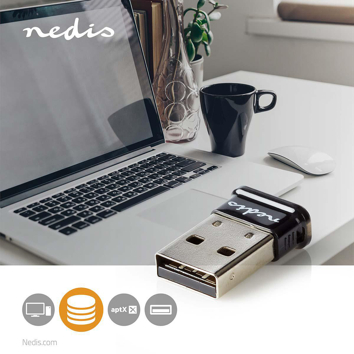 Nedis BLDO100V4BK Bluetooth-Dongle   4.0 | Bluetooth / USB | inklusive: Software | 10 m