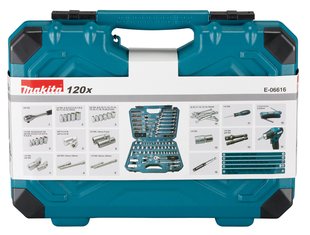 Makita E-06616 Universal Werkzeugset im Koffer 120teilig 