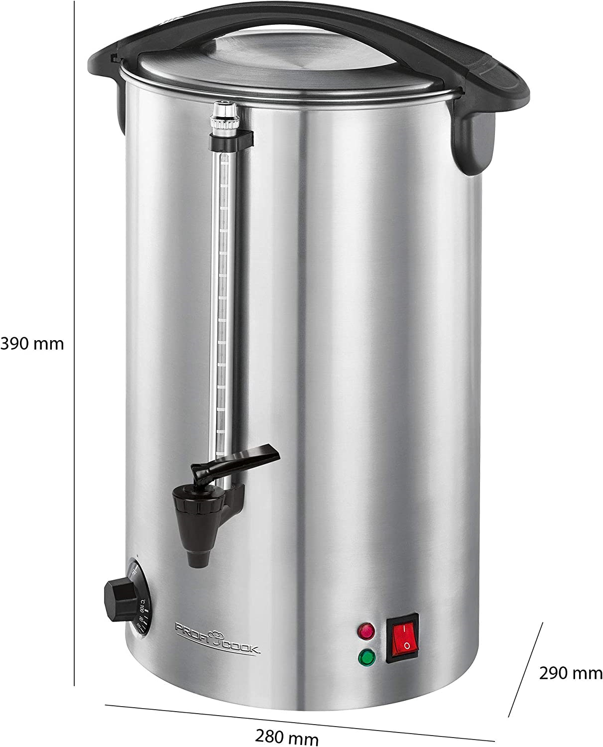 Proficook PC-HGA 1196 Heißgetränkeautomat zum Erhitzen und Warmhalten  von  Glühwein/Kaffee/Tee/Punsch oder Suppen, hochwertige