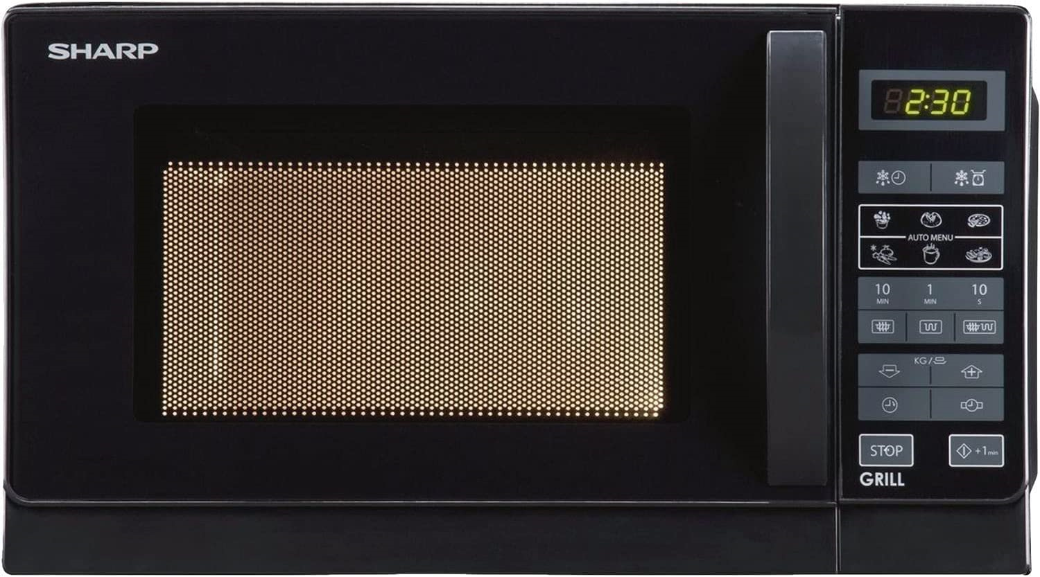Sharp R642BKW Mikrowellenherd Kompakt Grill schwarz Leistung: 800 Watt,1000 W Grill
